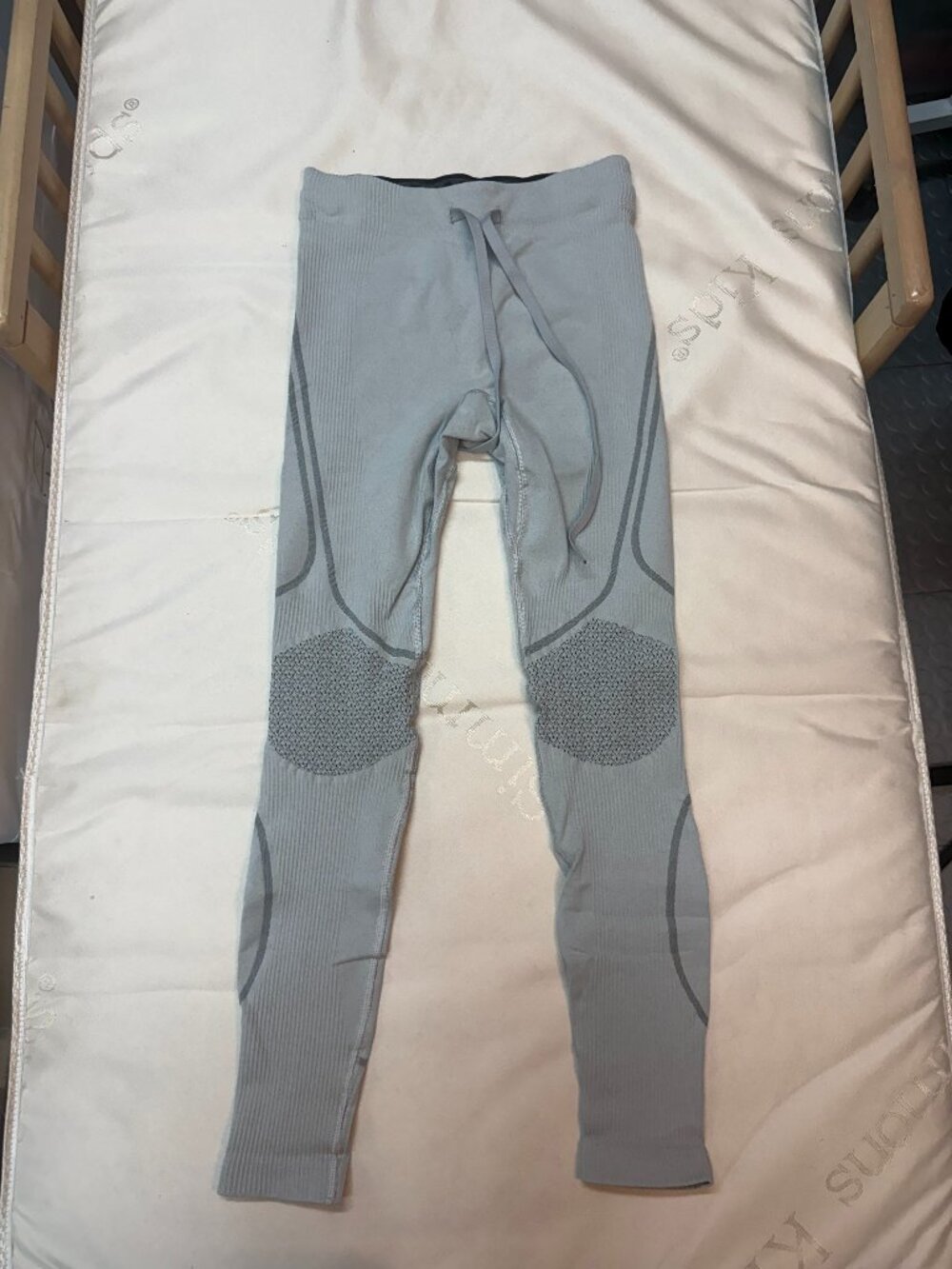 GymShark Seamless Ribbed Leggings Grey Drawstring NWOT Sz M